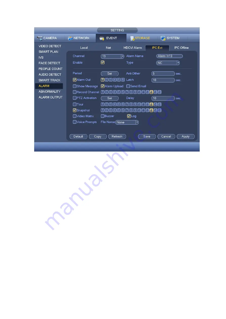 Dahua HCVR8204A-S3 User Manual Download Page 217