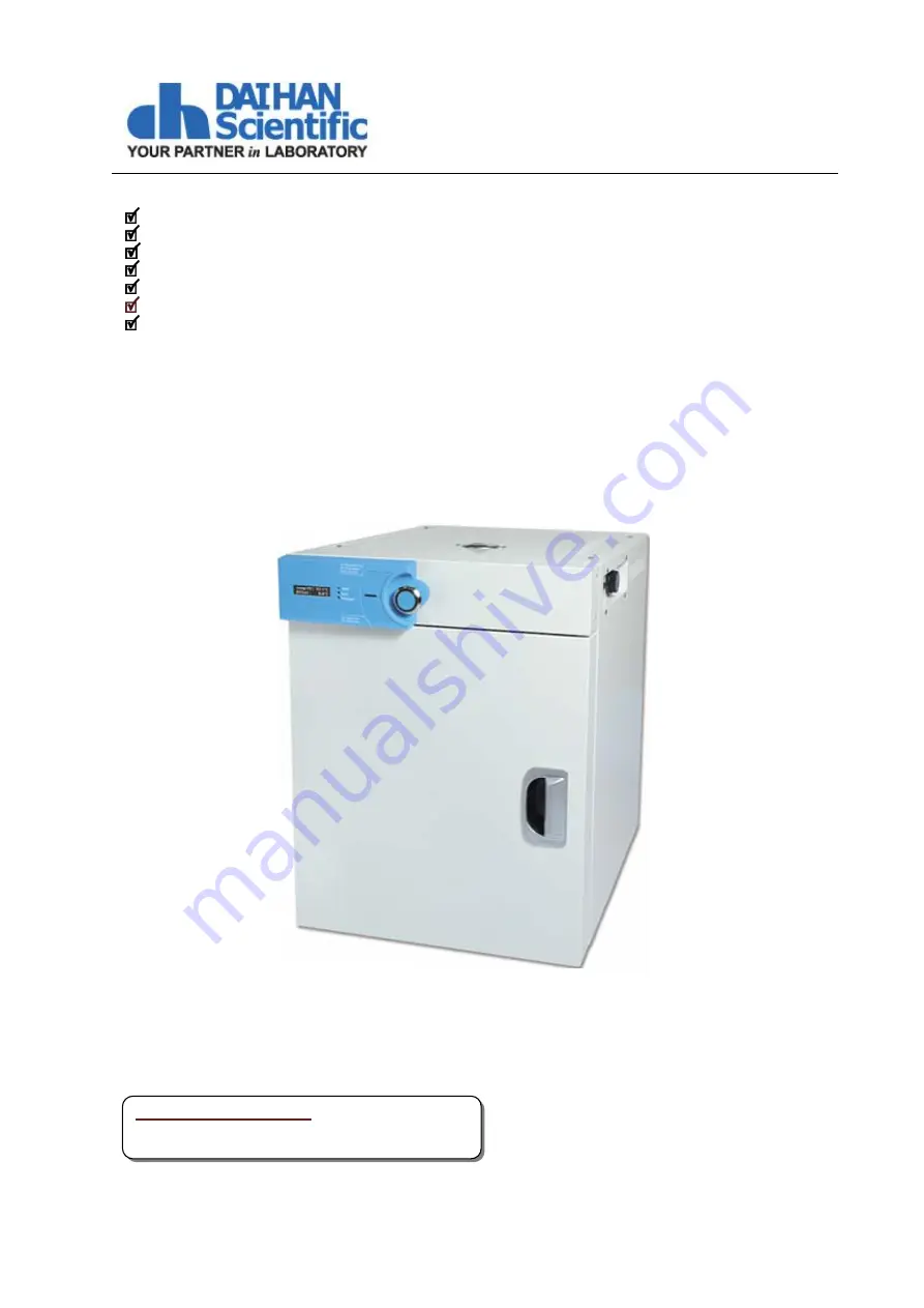 Daihan Scientific ThermoStable OF-50 User Manual Download Page 1