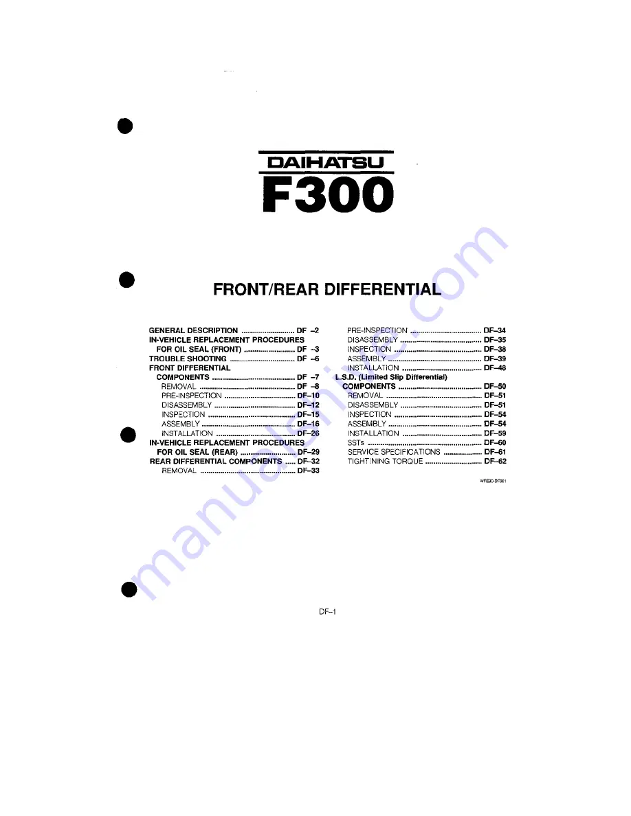 Daihatsu F300 Service Manual Download Page 308