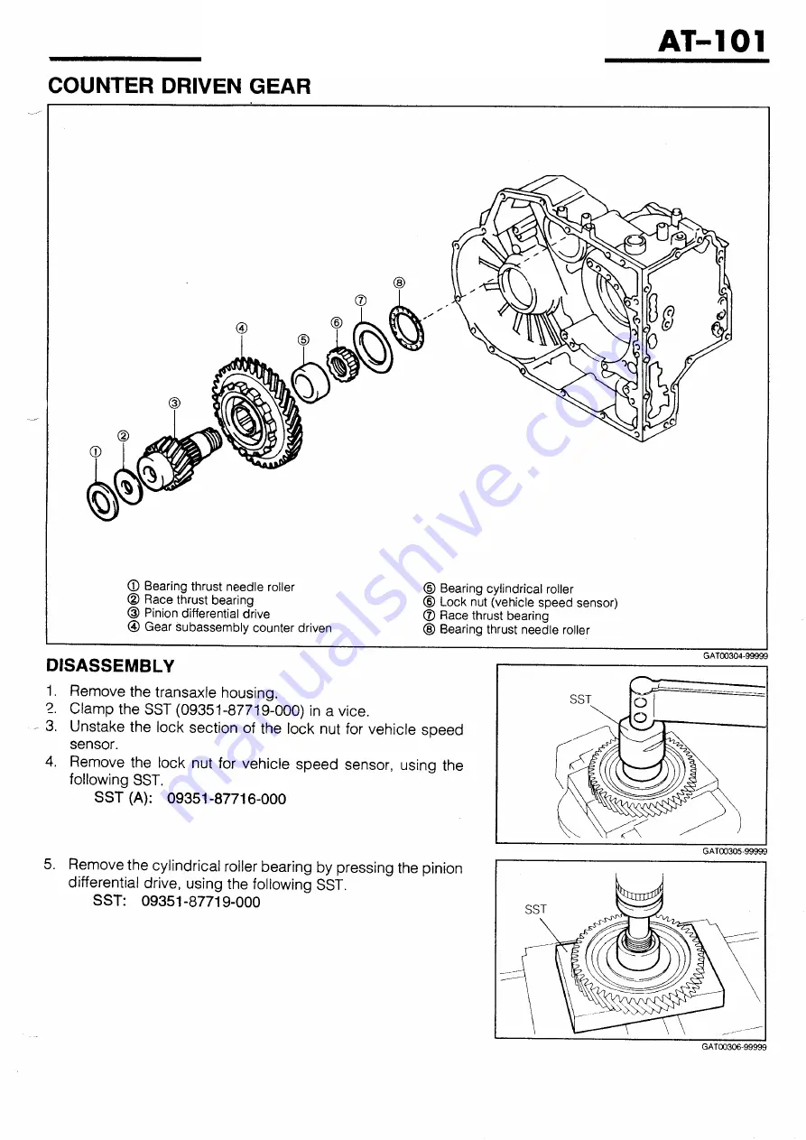 Daihatsu G200 Service Manual Download Page 379