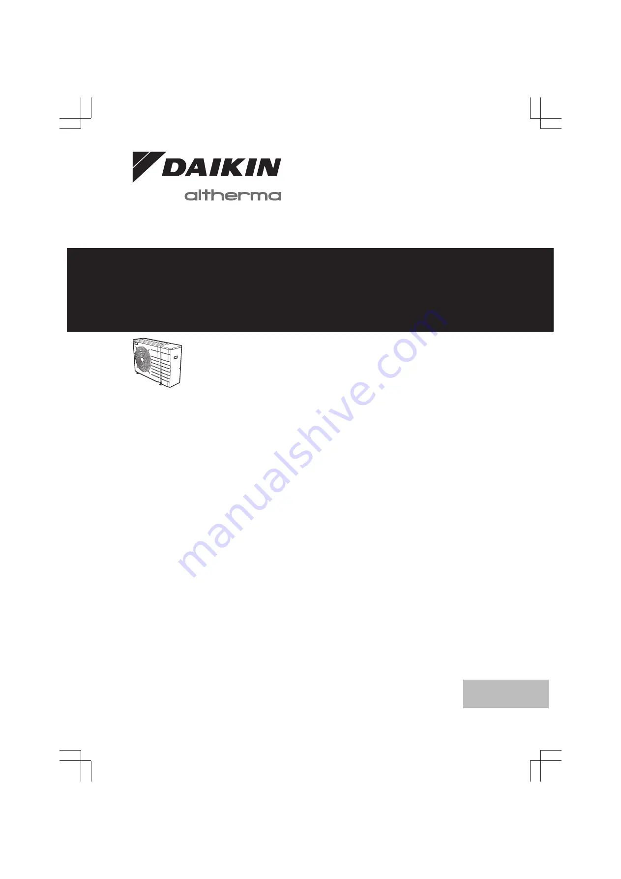 Daikin Altherma EBLQ07CAV3 Installation Manual Download Page 1