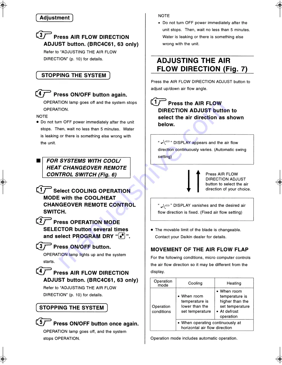 Daikin BRC4C61 Operation Manual Download Page 11