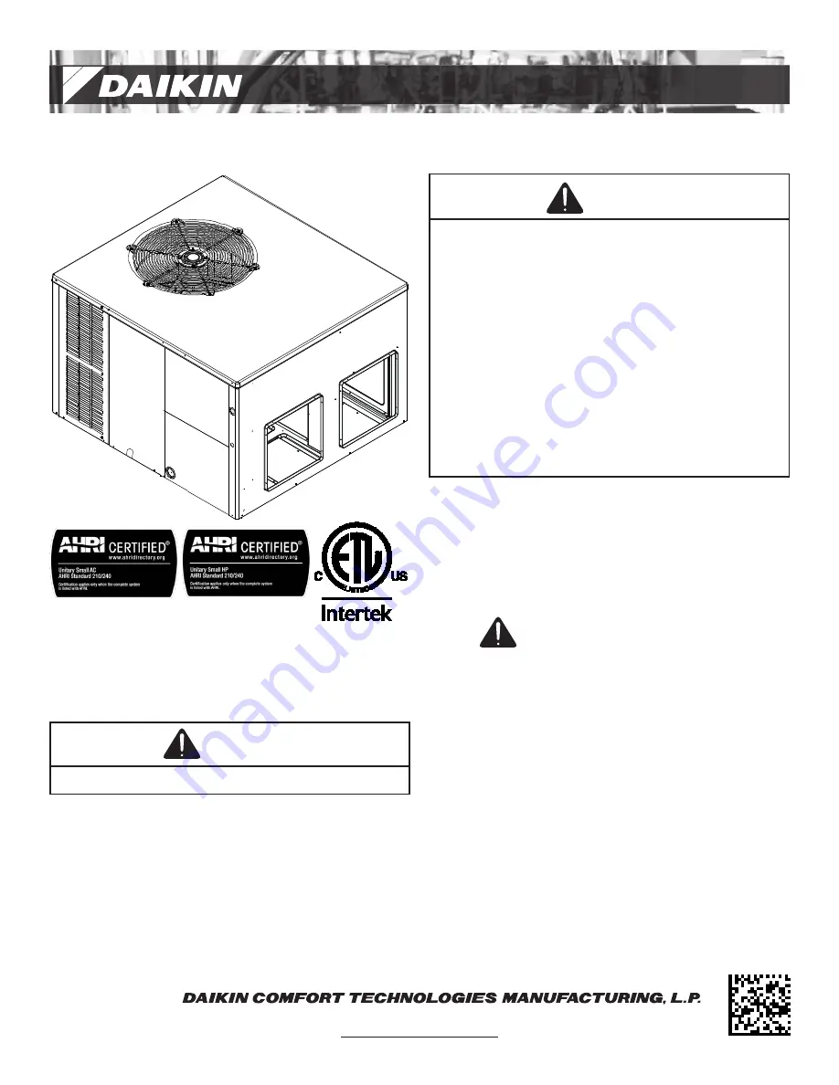 Daikin DP5HM Installation Instructions Manual Download Page 1