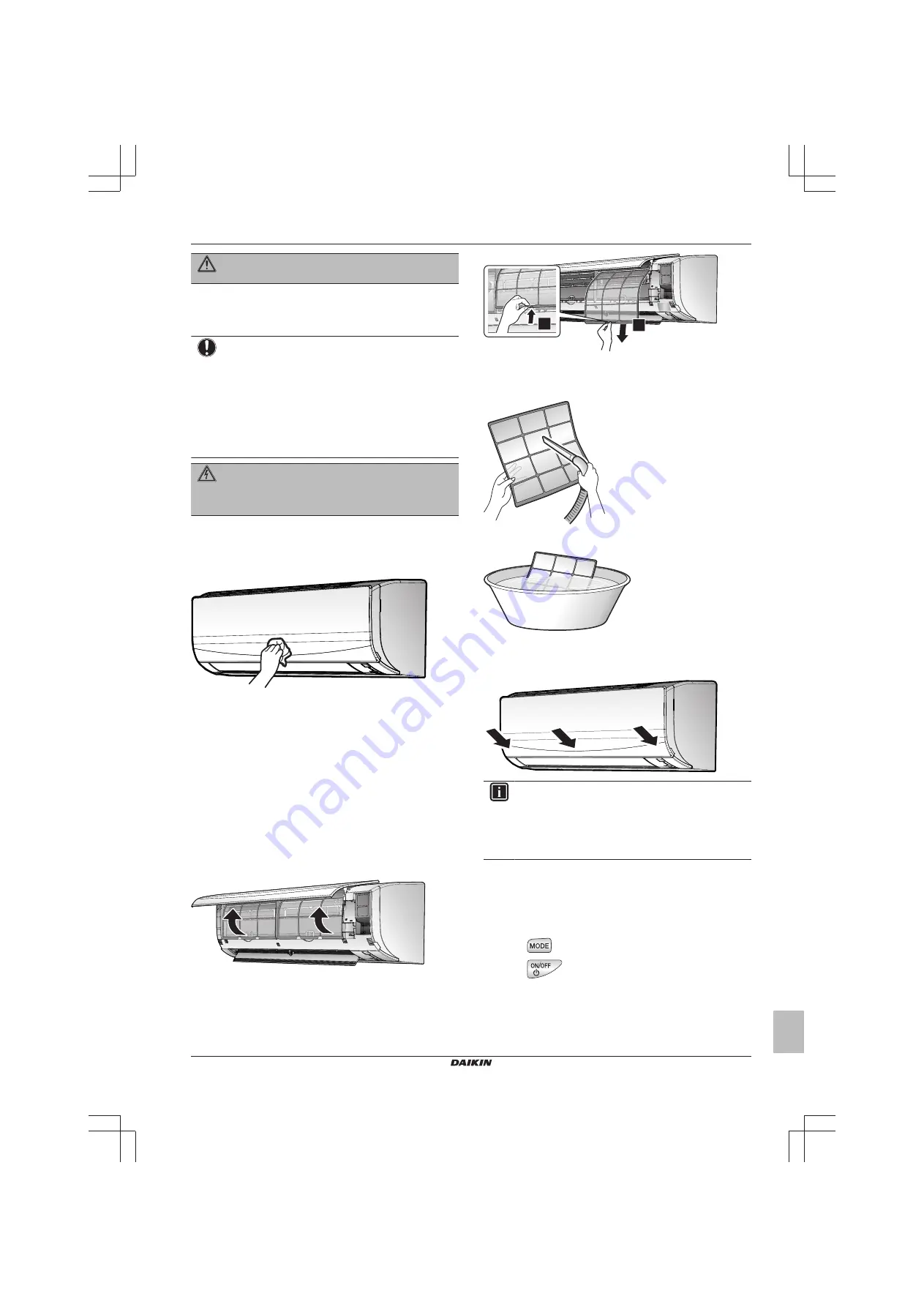 Daikin FTXF20A2V1B Operation Manual Download Page 9