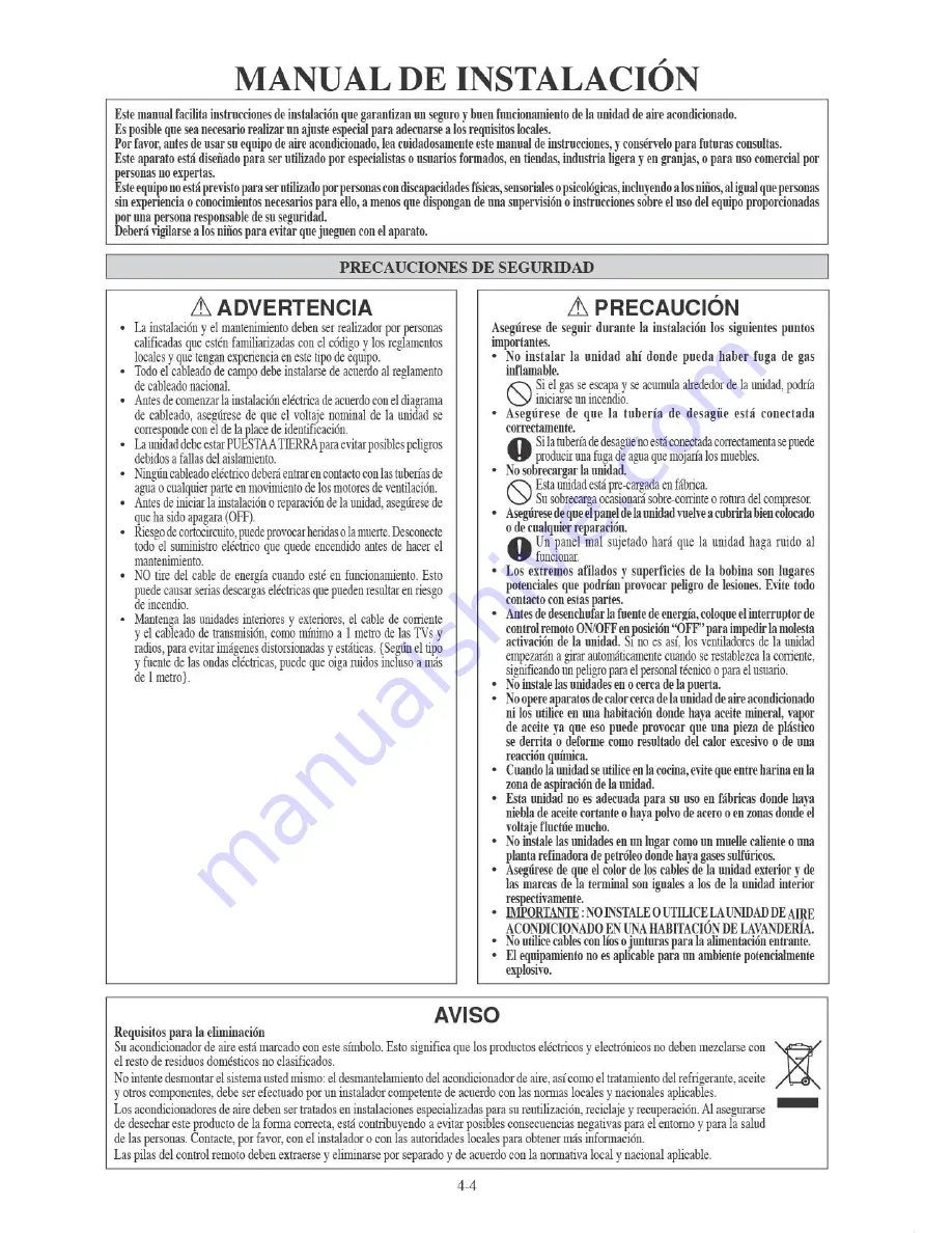 Daikin Siesta ARXN20NV16 Installation Manual Download Page 60