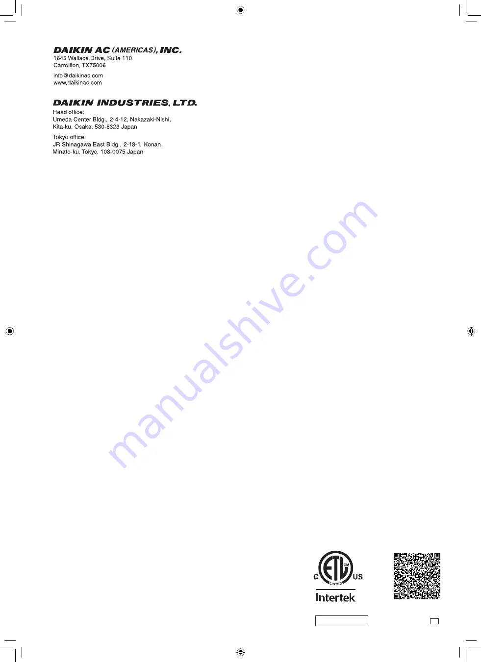 Daikin SUPER MULTI NX FTXS15LVJU Installation Manual Download Page 14