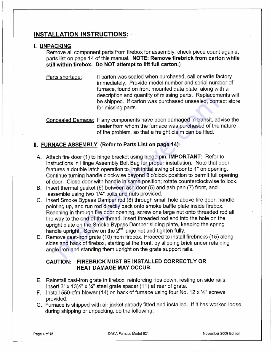 Daka Corporation 621 Installation Manual Download Page 4