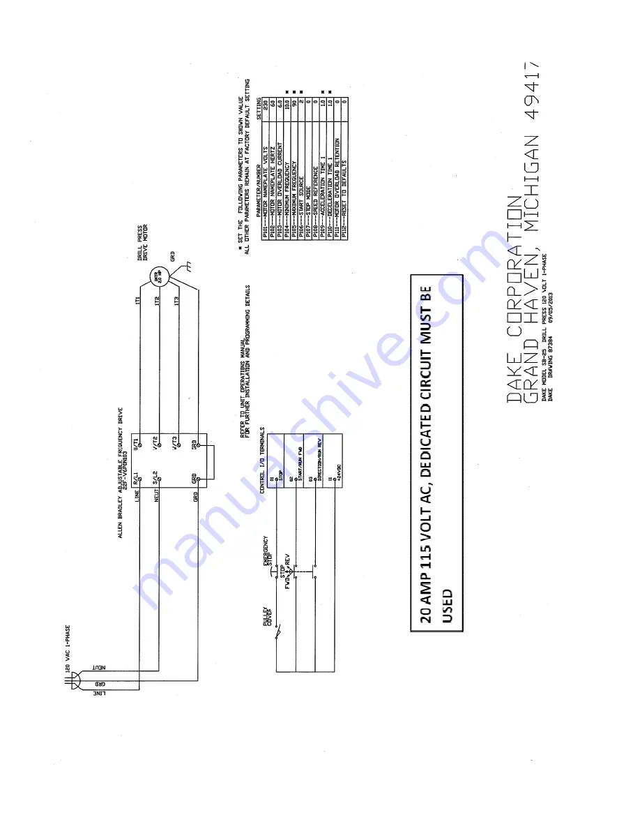 Dake SB-250V Owner'S Manual Download Page 23