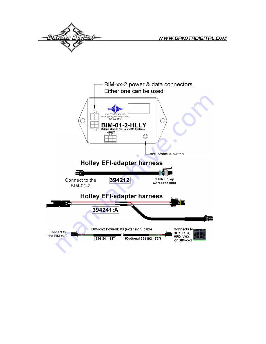 Dakota Digital BIM-01-2-HLLY Скачать руководство пользователя страница 1