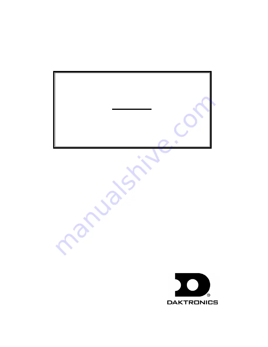 Daktronics BA-1018 Installation, Maintenance, And Specifications Manual Download Page 1