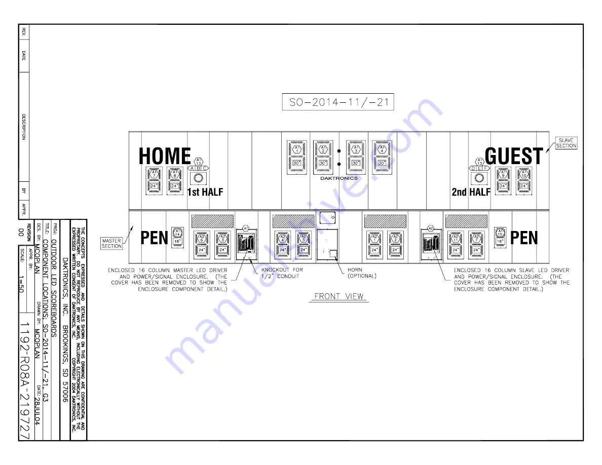 Daktronics BA-1518 Display Manual Download Page 166