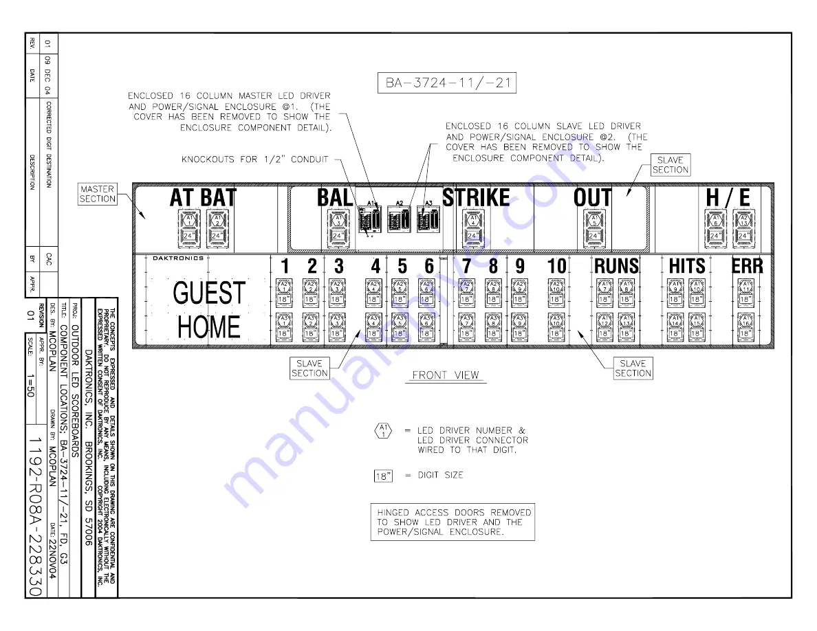 Daktronics BA-1518 Display Manual Download Page 168