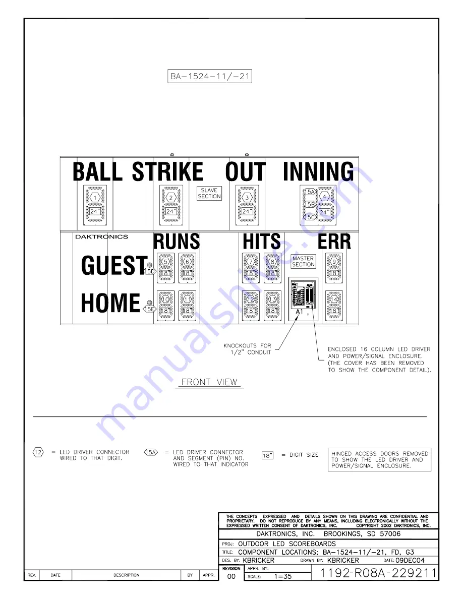 Daktronics BA-1518 Display Manual Download Page 170