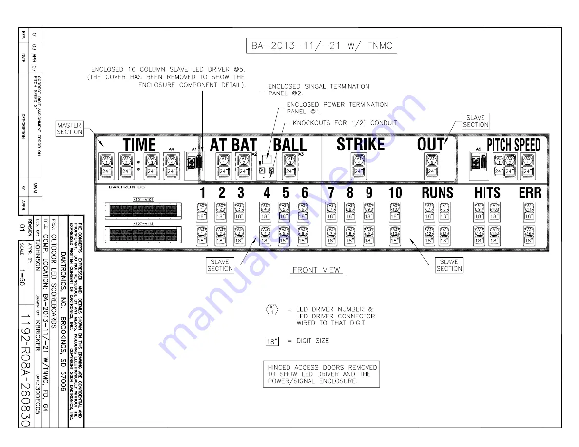 Daktronics BA-1518 Display Manual Download Page 181