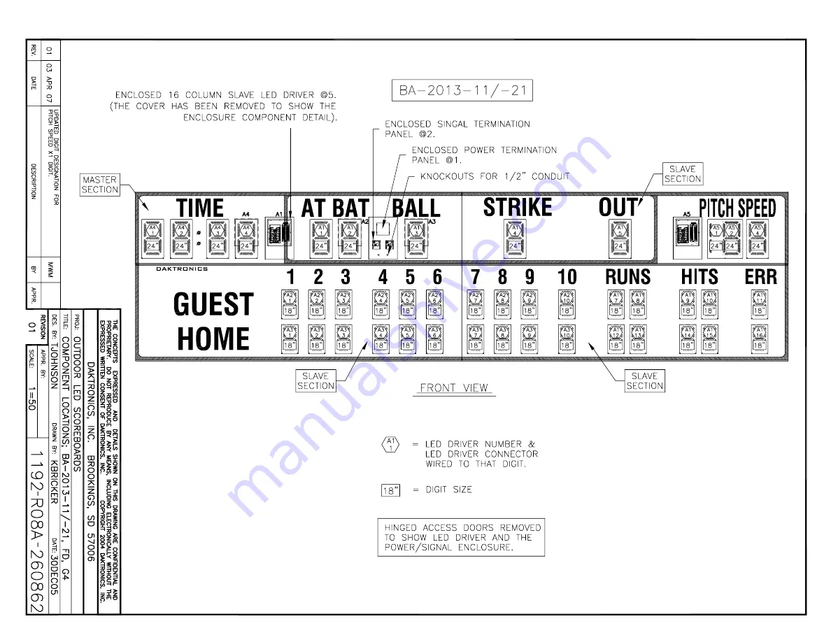 Daktronics BA-1518 Display Manual Download Page 182