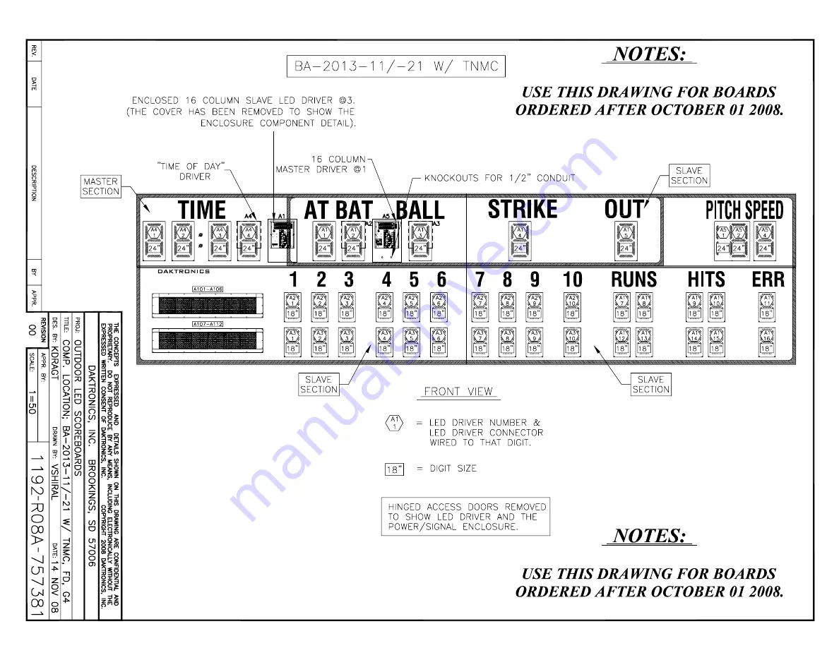 Daktronics BA-1518 Display Manual Download Page 190