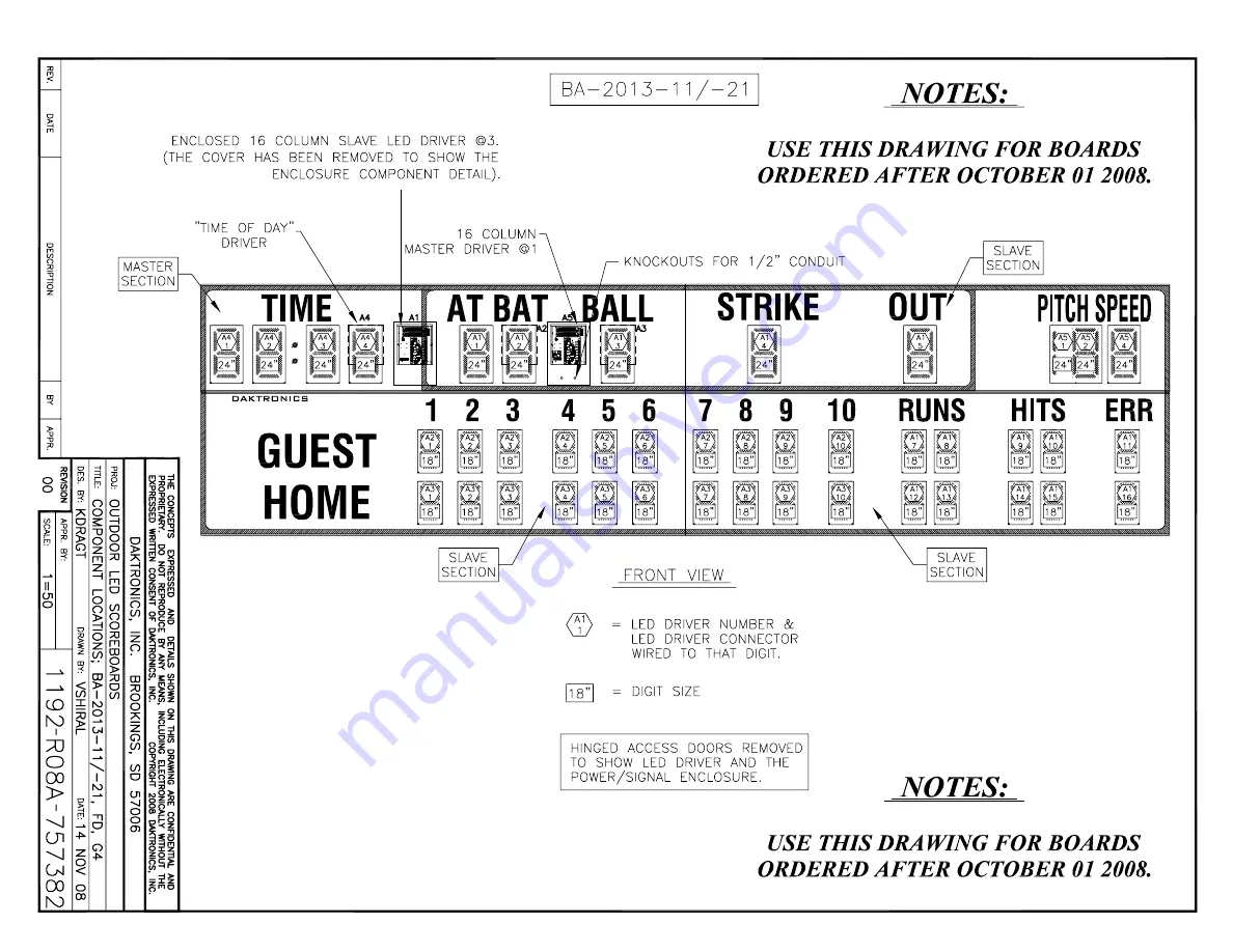 Daktronics BA-1518 Display Manual Download Page 191