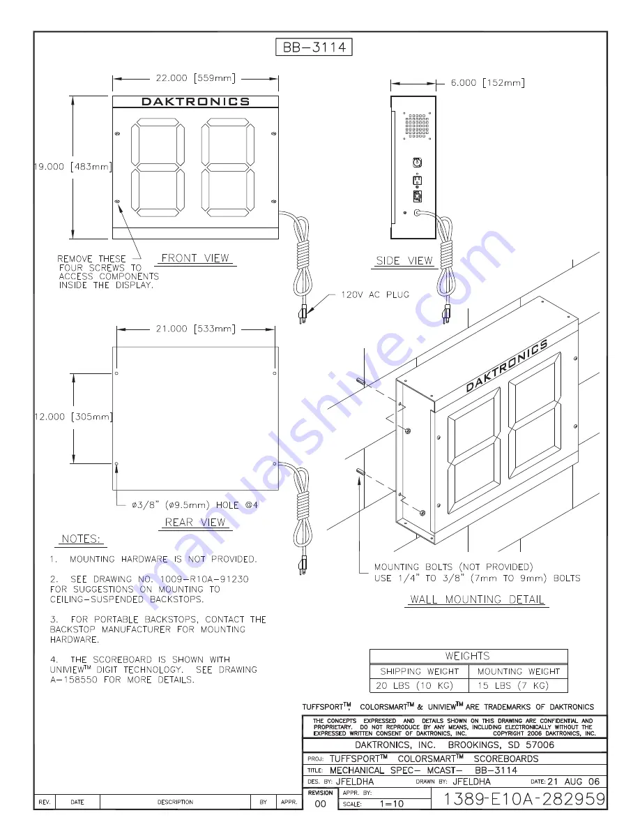 Daktronics ColorSmart BB-3101 Скачать руководство пользователя страница 49