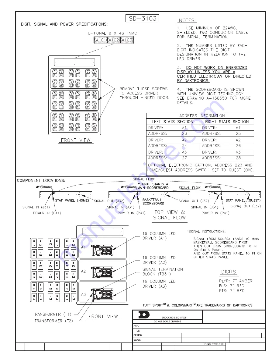 Daktronics ColorSmart BB-3101 Скачать руководство пользователя страница 70