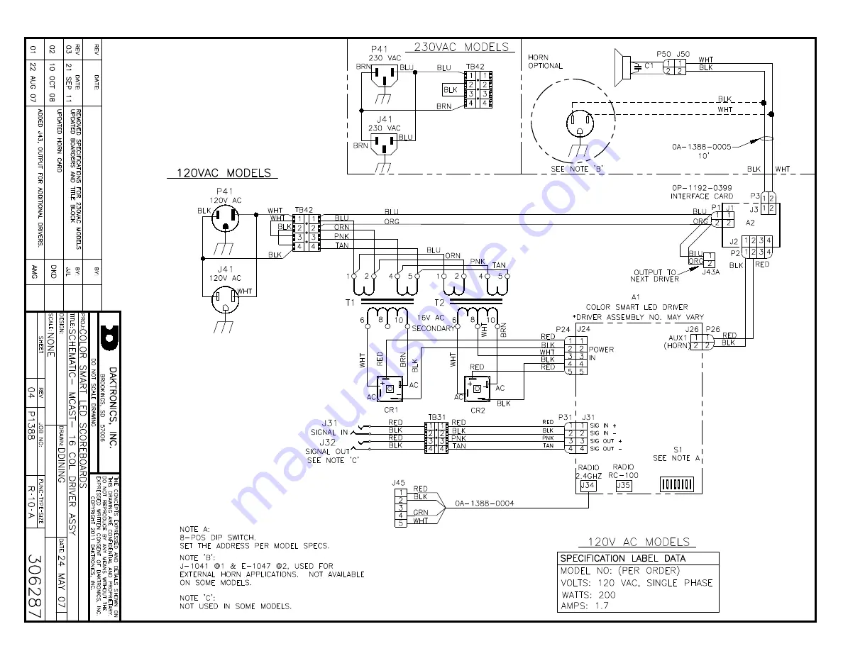 Daktronics ColorSmart BB-3101 Скачать руководство пользователя страница 99