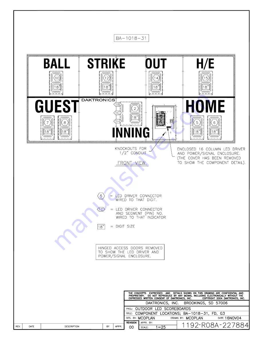 Daktronics DistaView BA-624-31 Display Manual Download Page 69