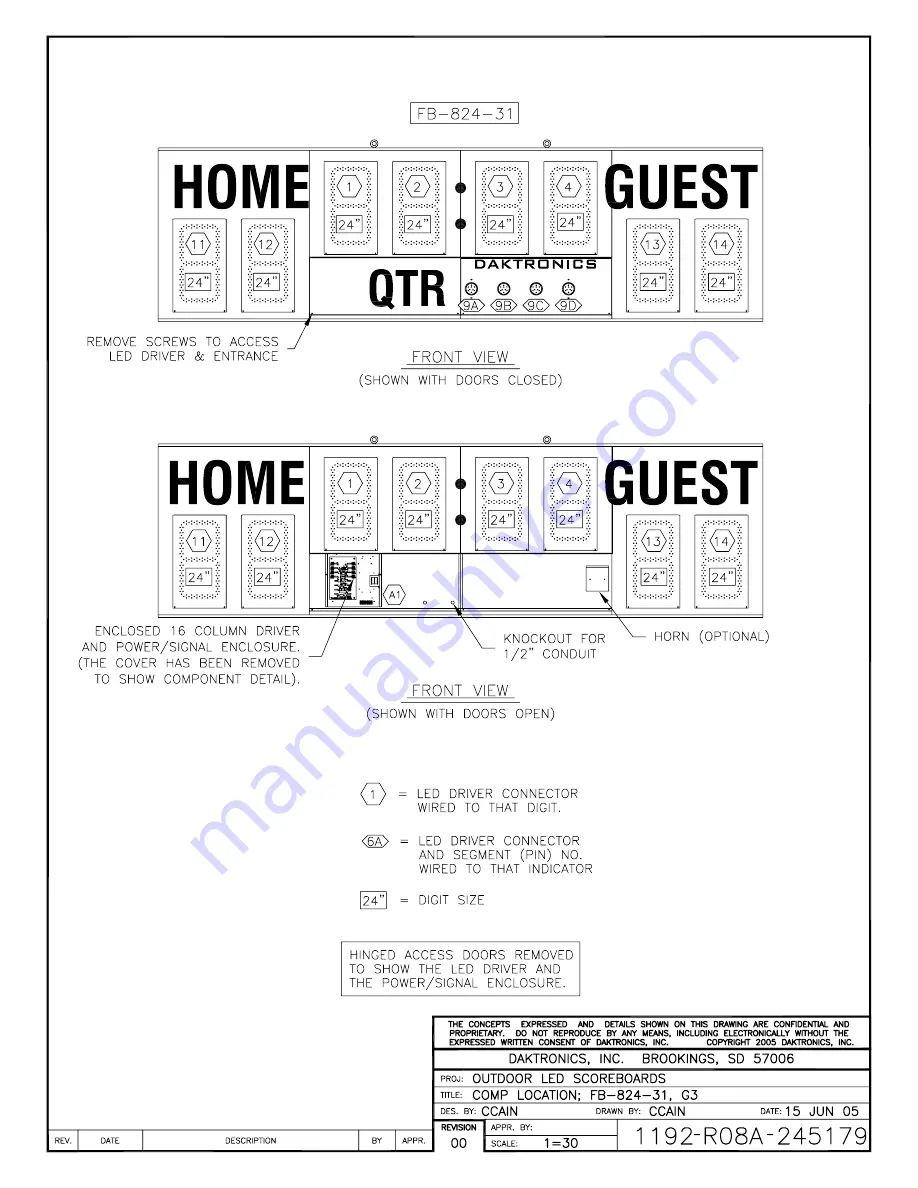 Daktronics DistaView BA-624-31 Display Manual Download Page 78