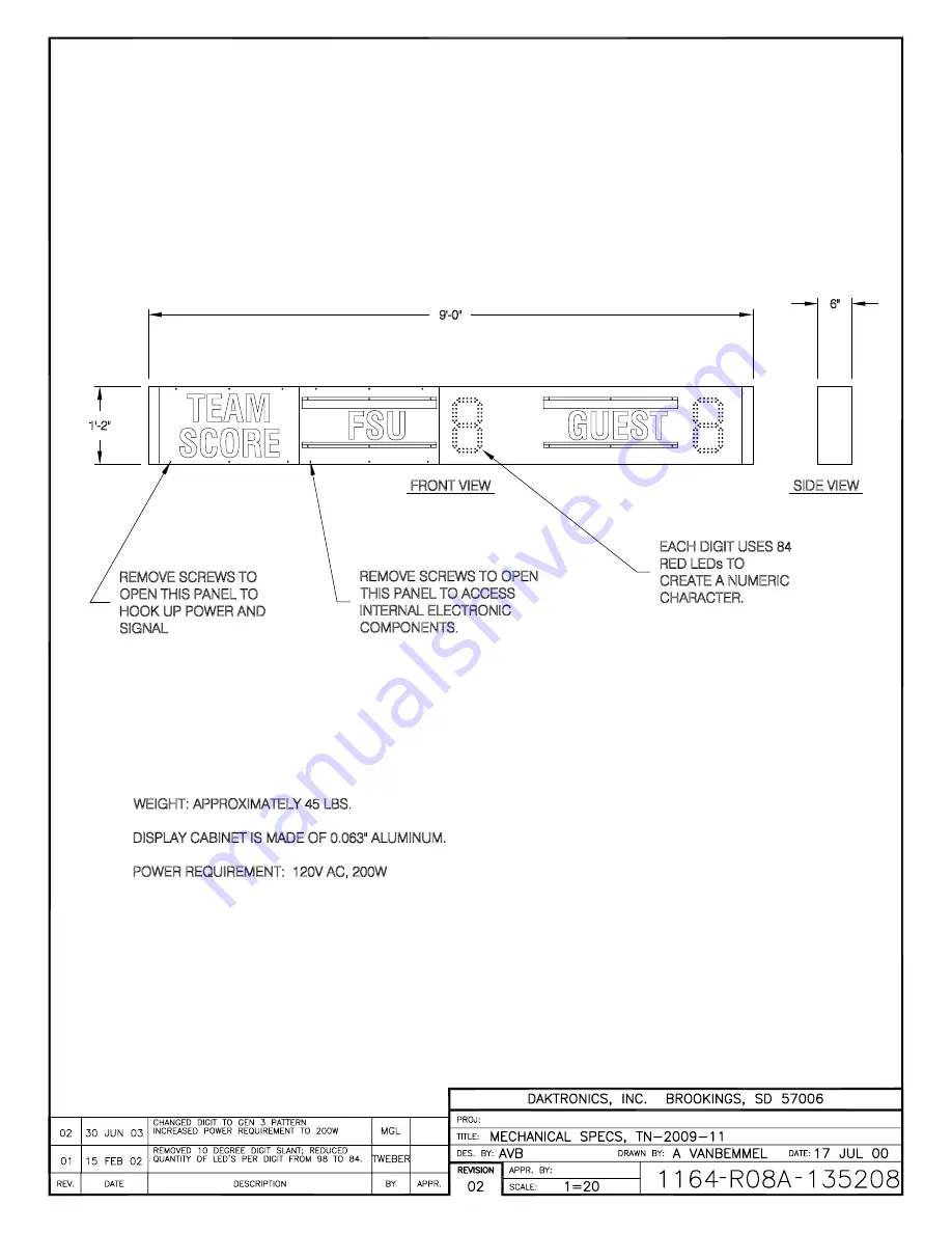 Daktronics TN-2007 Скачать руководство пользователя страница 41