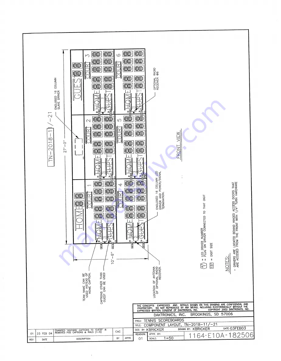 Daktronics TN-2010 Display Manual Download Page 58