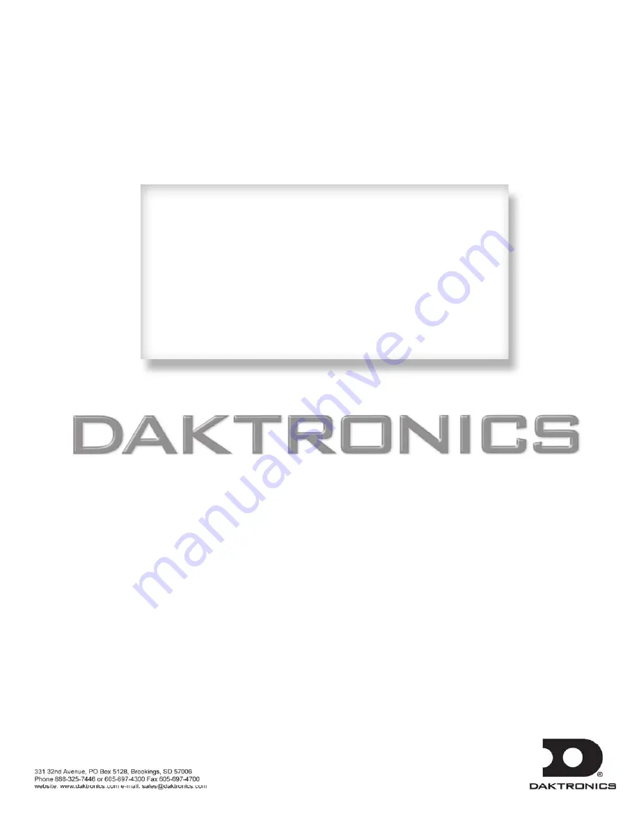 Daktronics TN-2011 Display Manual Download Page 1