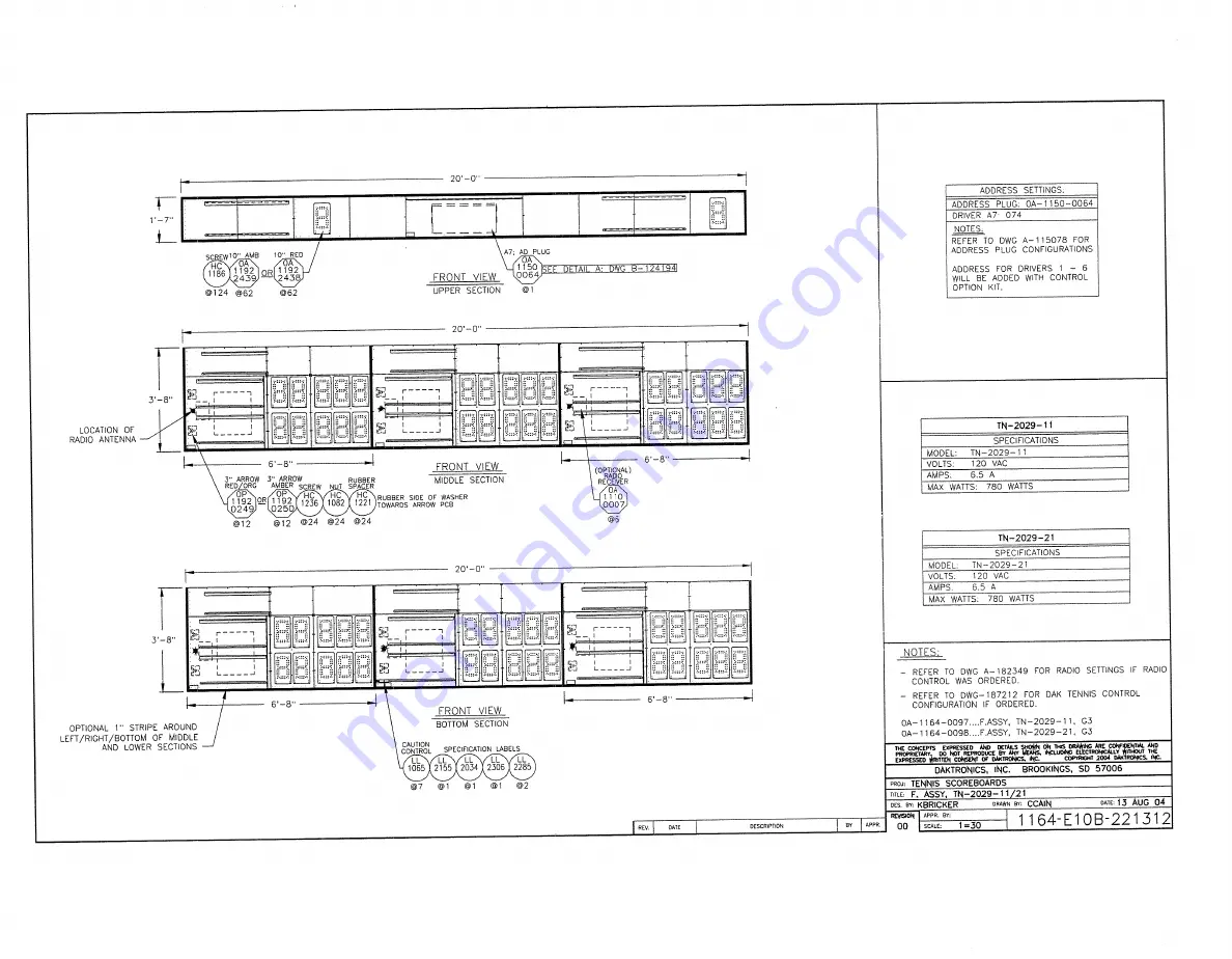 Daktronics TN-2011 Display Manual Download Page 84