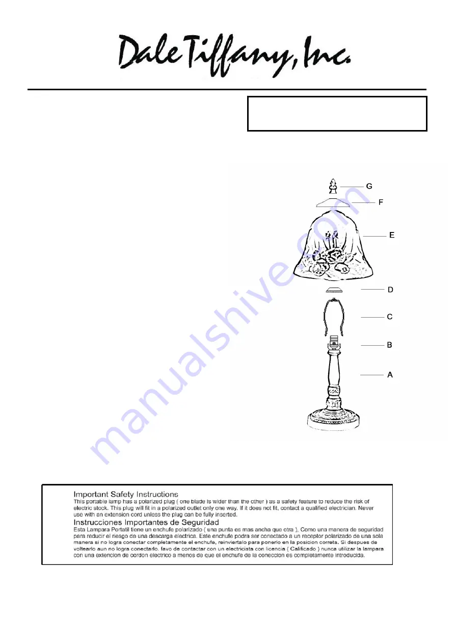 Dale Tiffany 10056/604 Assembly Instructions Download Page 1