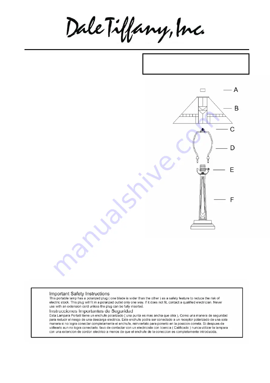 Dale Tiffany 8655/551 Assembly Instructions Download Page 1