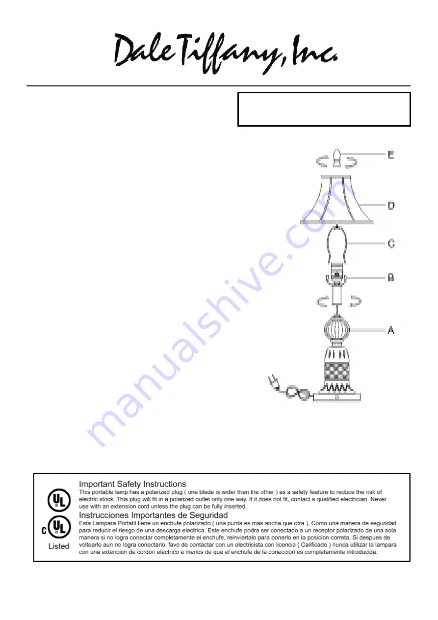 Dale Tiffany GT10355 Assembly Instructions Download Page 2