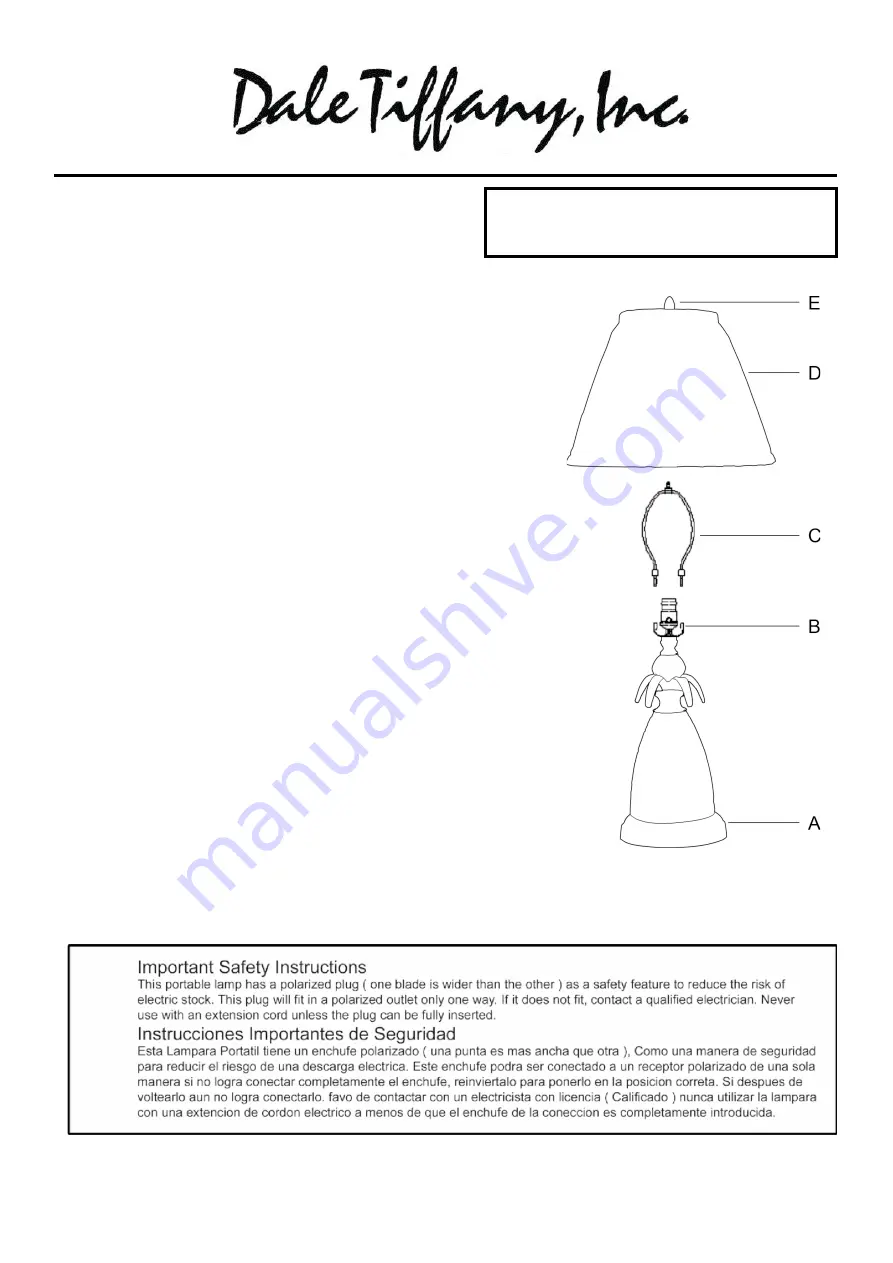 Dale Tiffany GT10360 Assembly Instructions Download Page 1