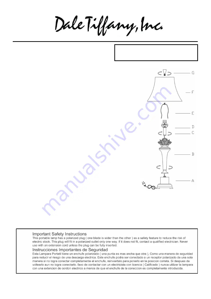 Dale Tiffany GT11218 Assembly Instructions Download Page 1