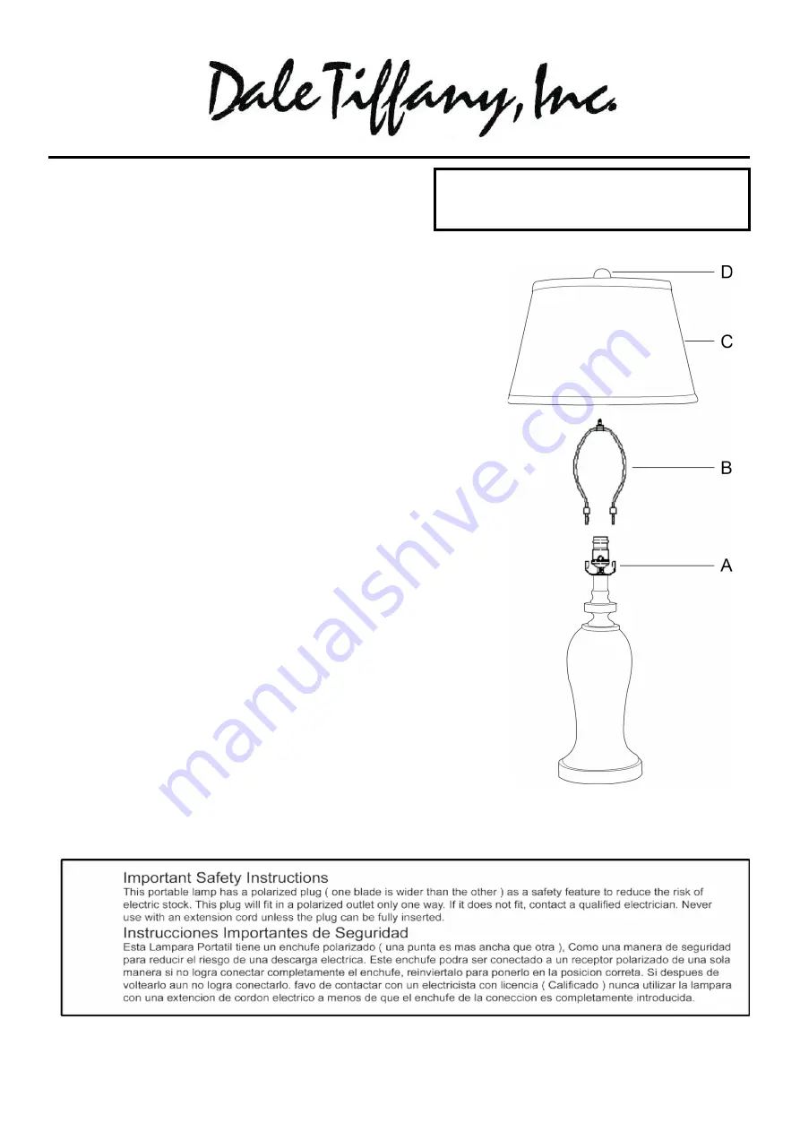 Dale Tiffany PG10213 Assembly Instructions Download Page 1