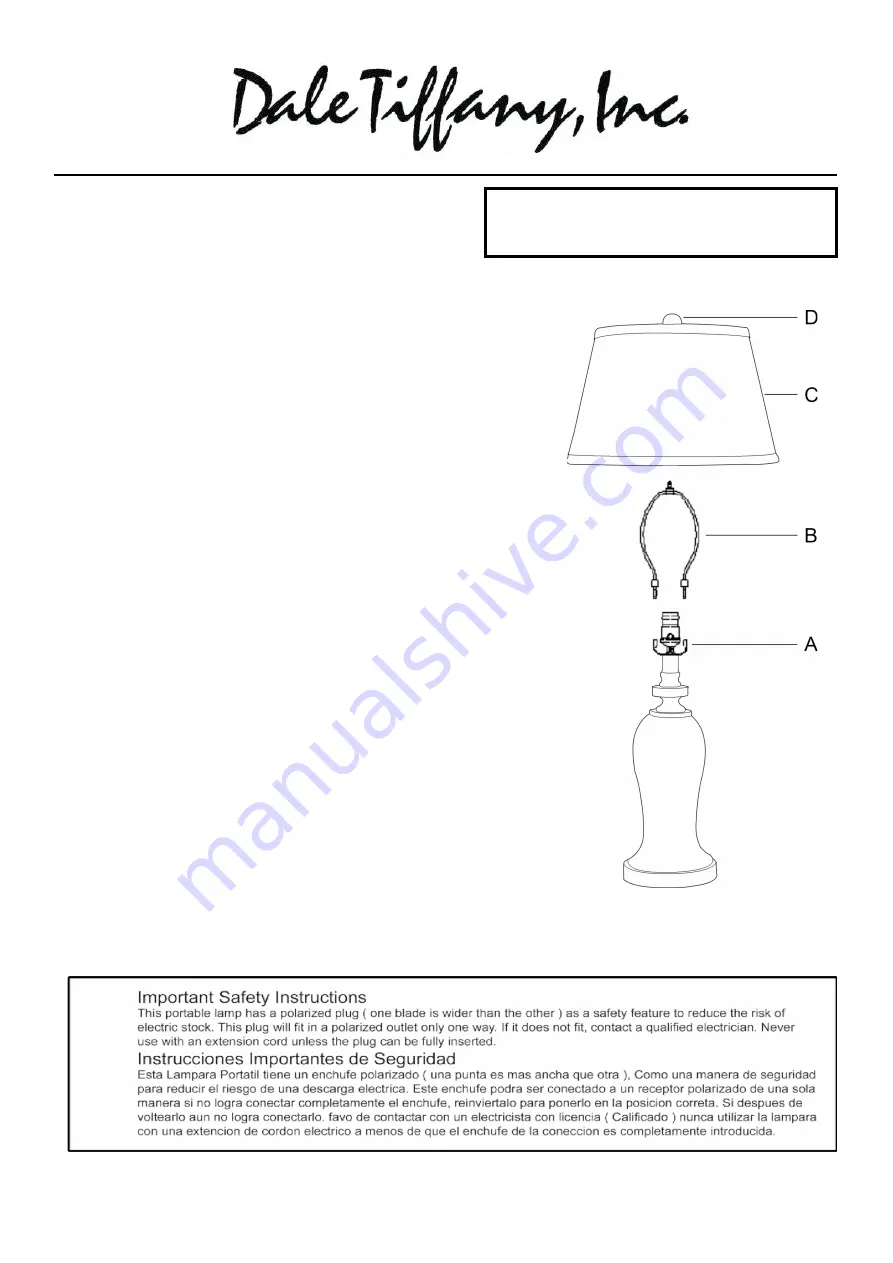 Dale Tiffany PG10213 Assembly Instructions Download Page 2