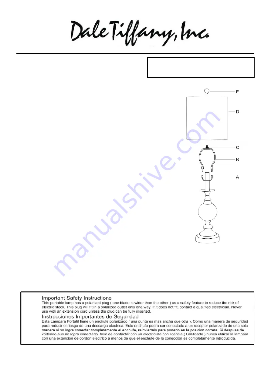 Dale Tiffany PG10352 Assembly Instructions Download Page 1