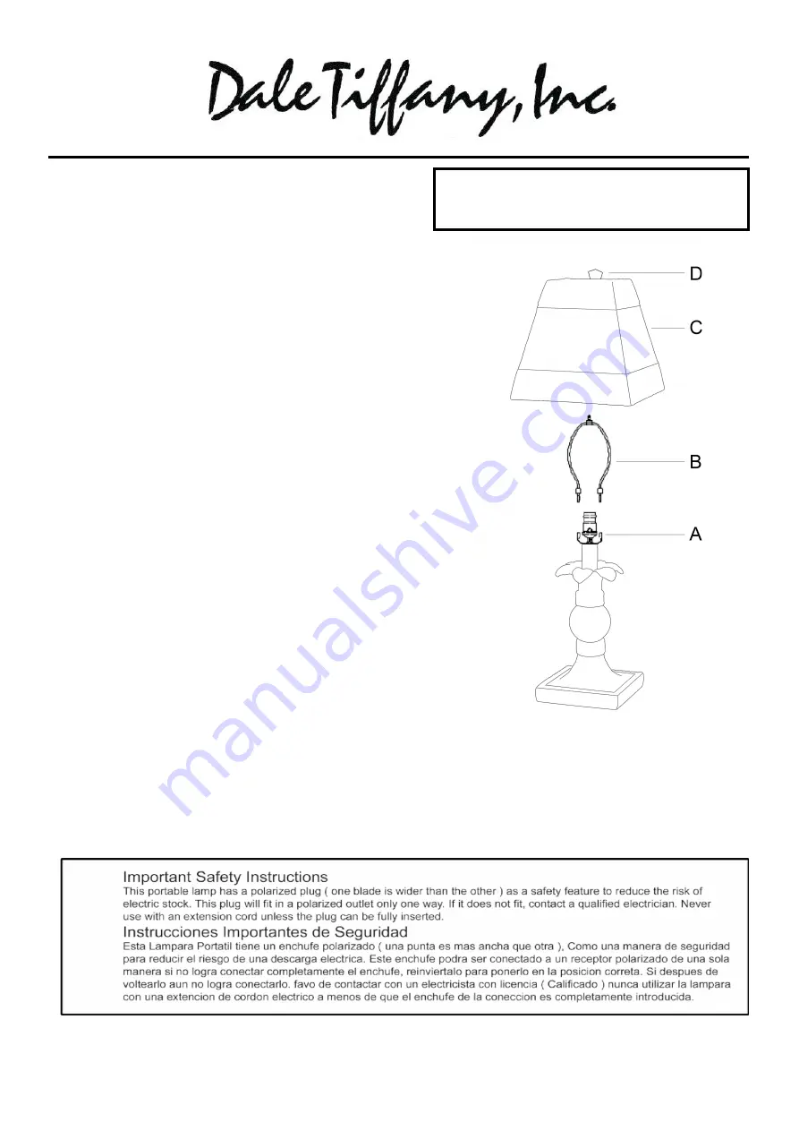 Dale Tiffany TA100711 Assembly Instructions Download Page 1