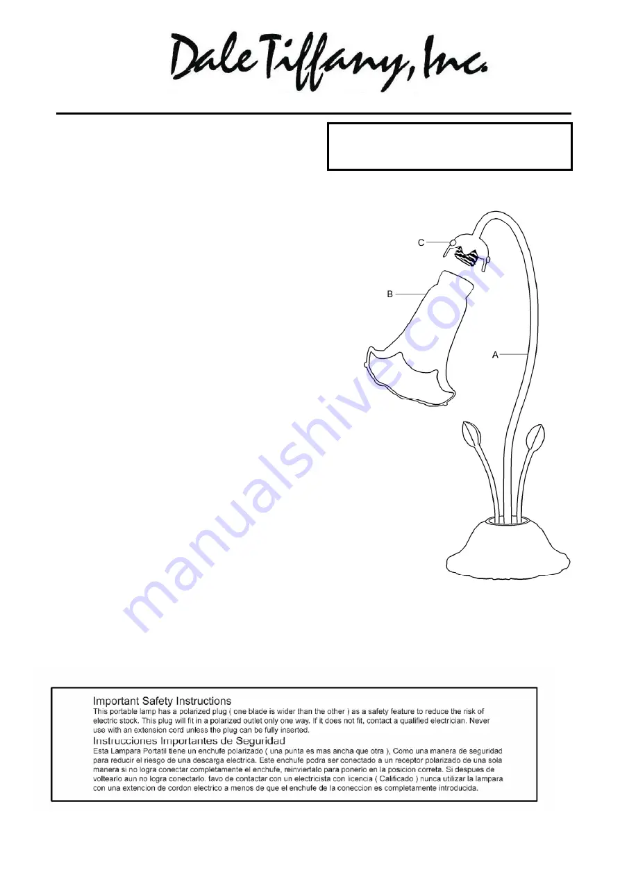 Dale Tiffany TA10812 Скачать руководство пользователя страница 1