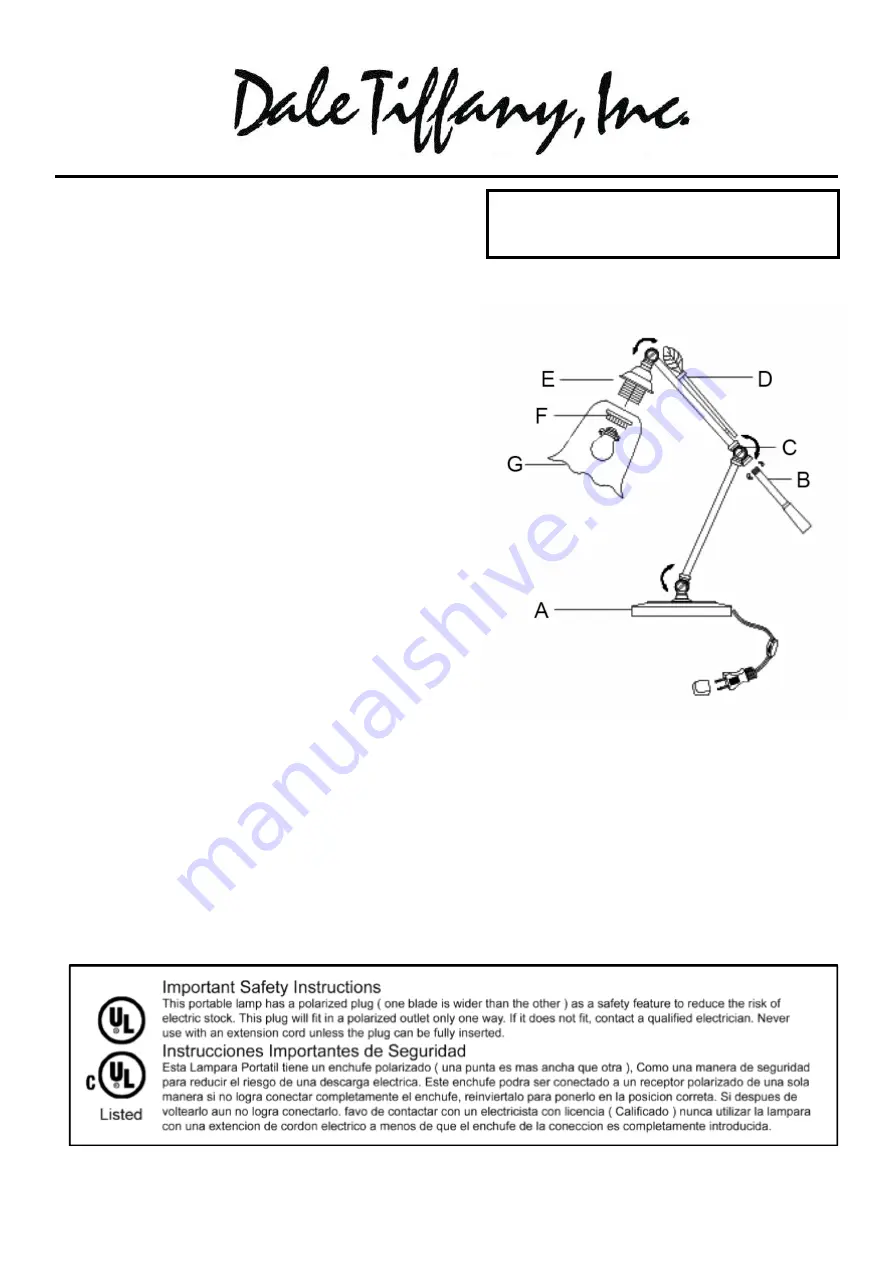 Dale Tiffany TA11158 Assembly Instructions Download Page 1