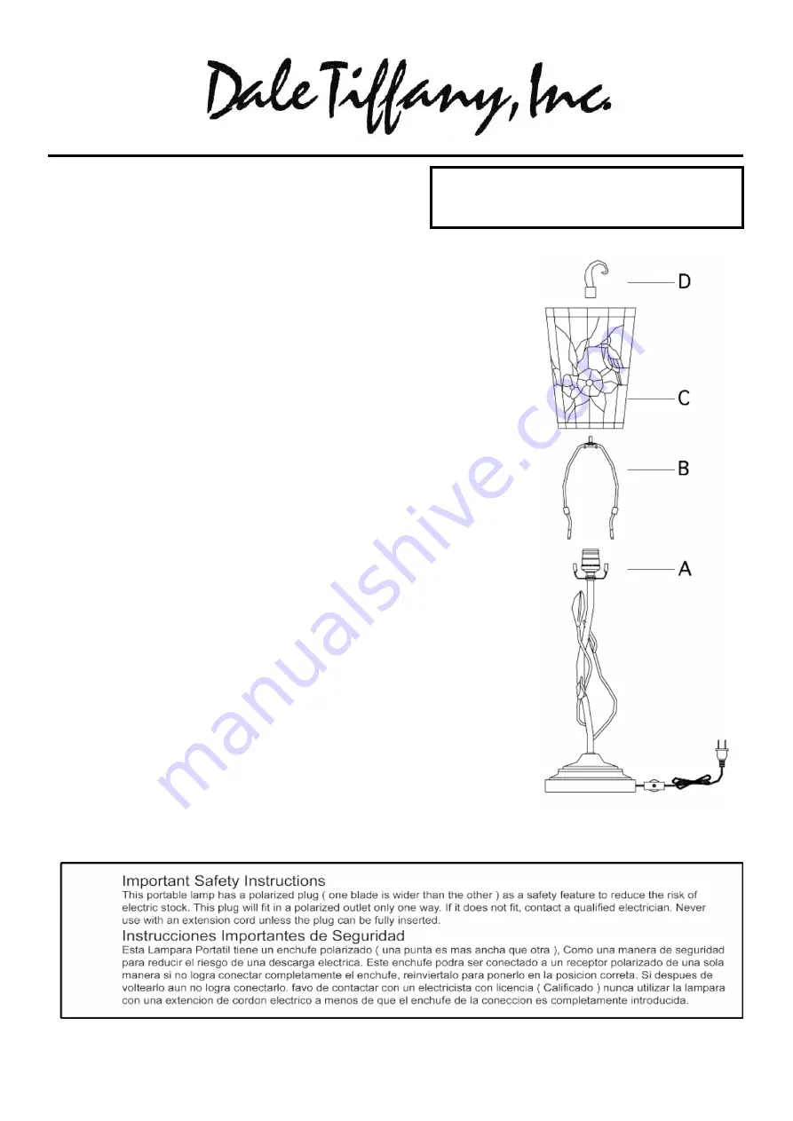 Dale Tiffany TA90014 Assembly Instructions Download Page 1