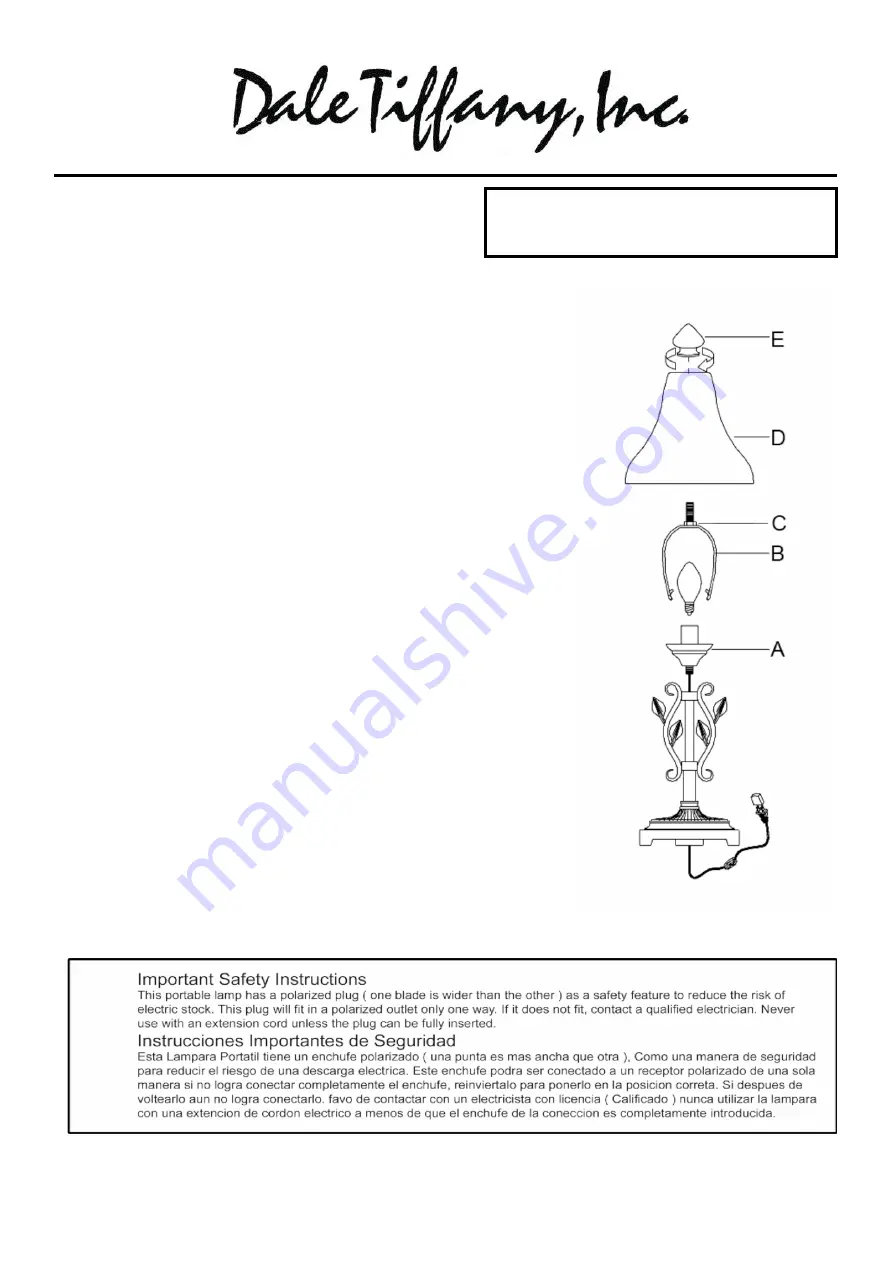 Dale Tiffany TA90228 Assembly Instructions Download Page 1