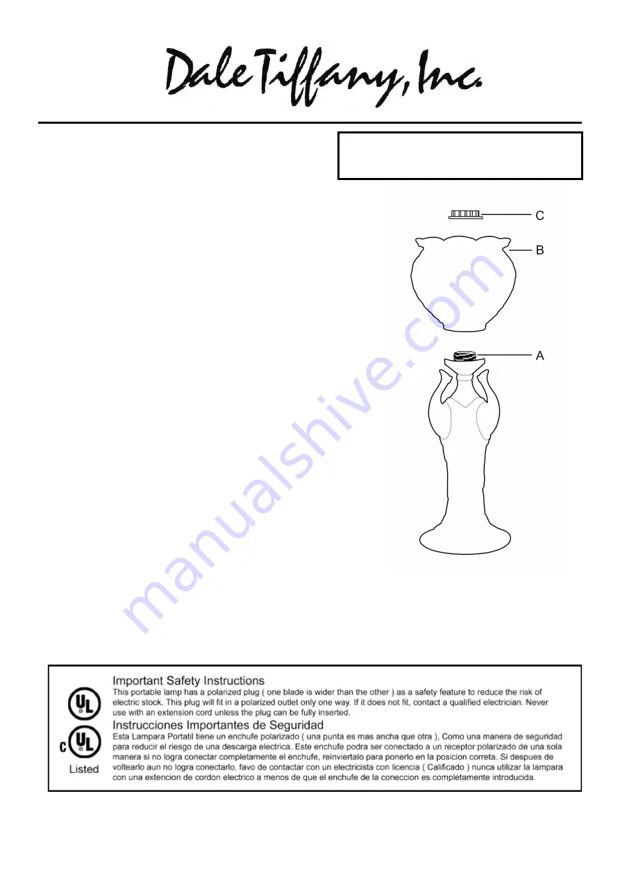 Dale Tiffany TT11004 Assembly Instructions Download Page 1