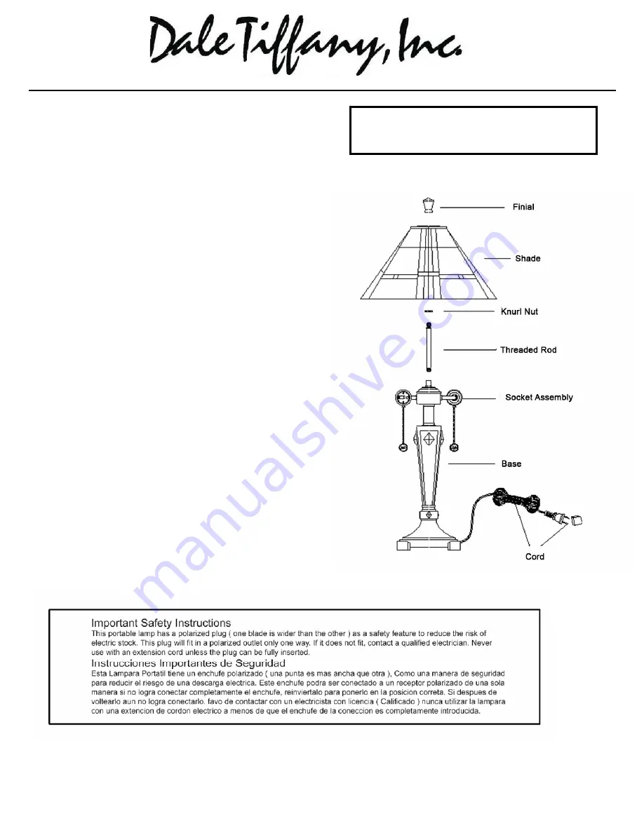 Dale Tiffany TT11051 Assembly Instructions Download Page 1