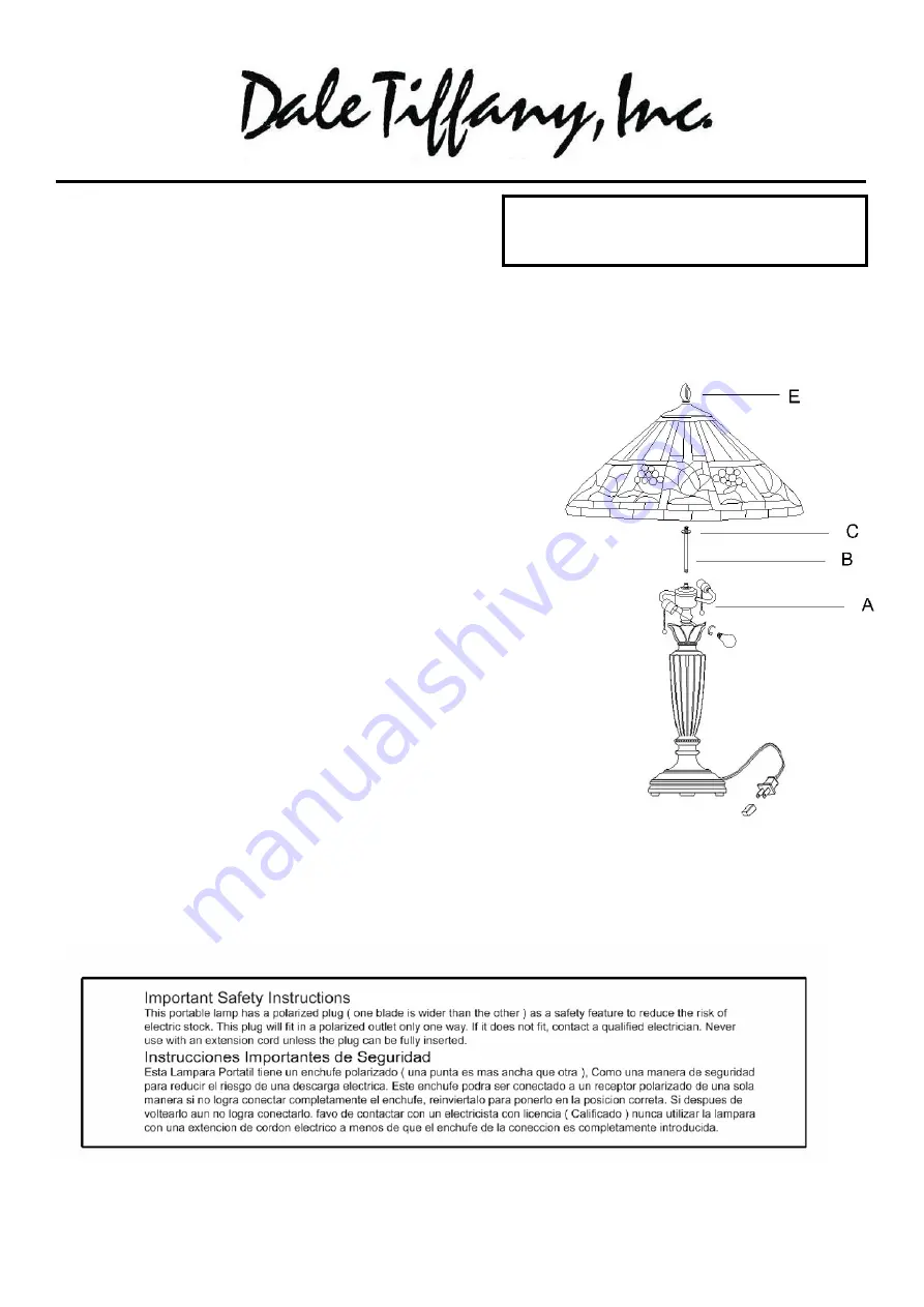 Dale Tiffany TT12369 Assembly Instructions Download Page 1