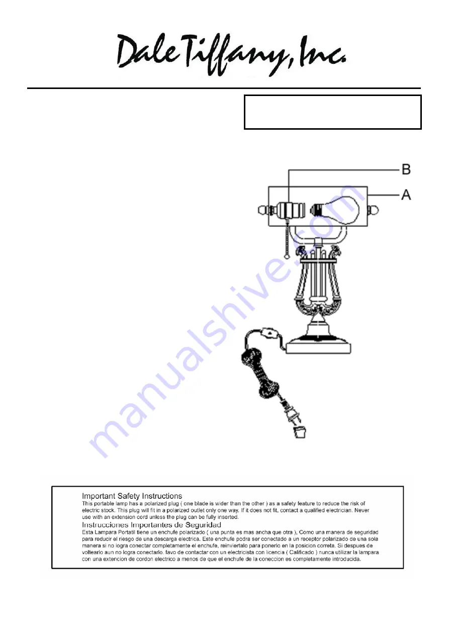 Dale Tiffany TT90186 Assembly Instructions Download Page 1