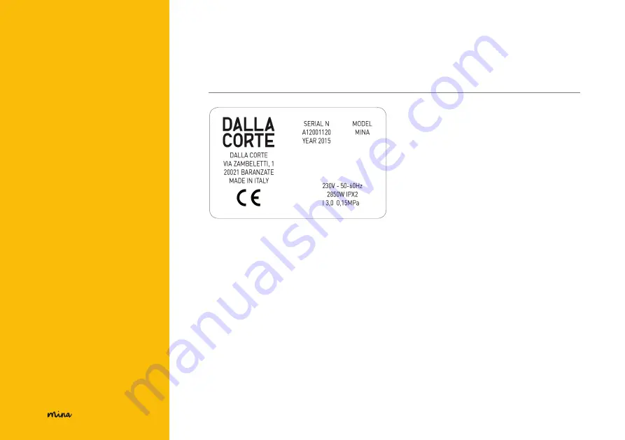 Dalla Corte Mina User Manual Download Page 60