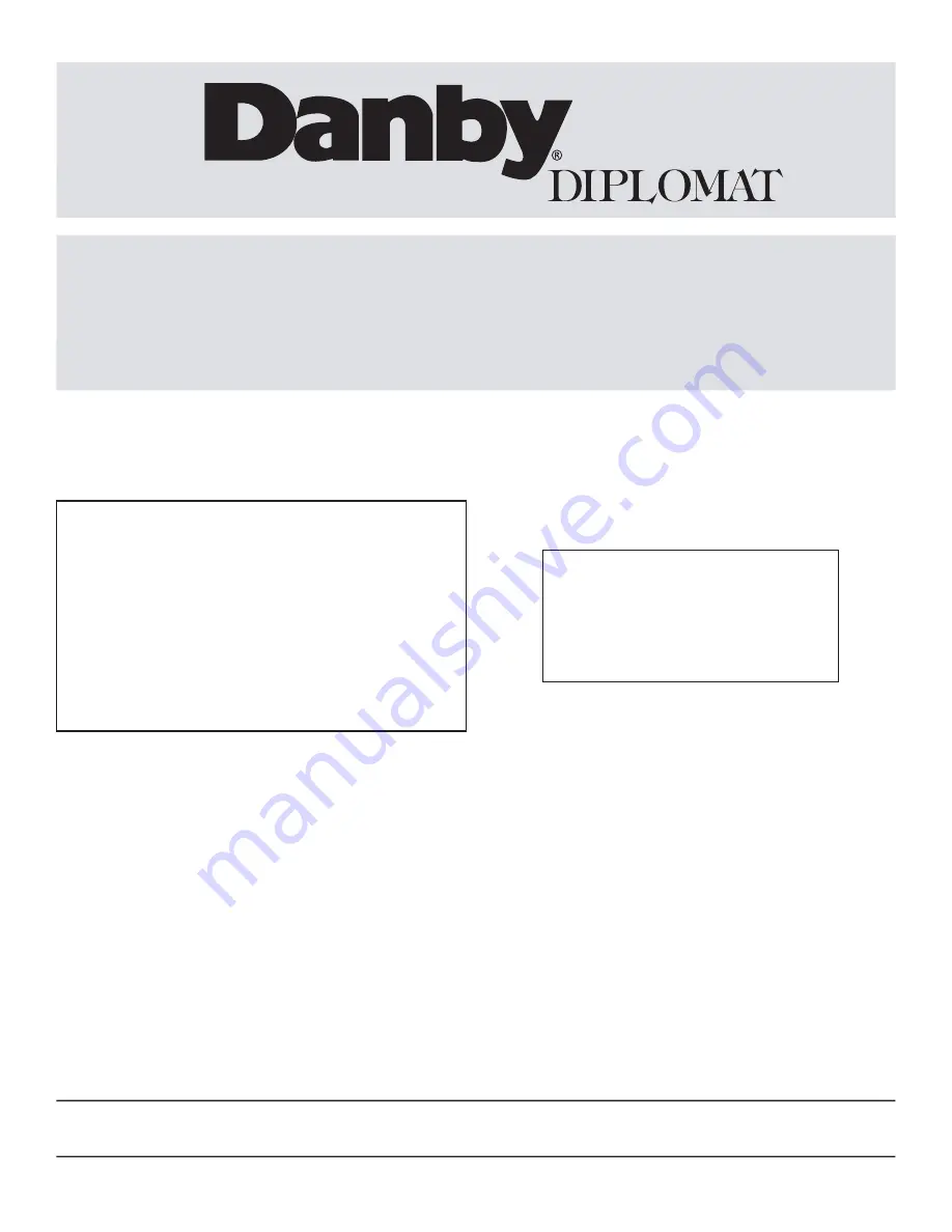 Danby DIPLOMAT DAR032B1BM Owner'S Manual Download Page 1