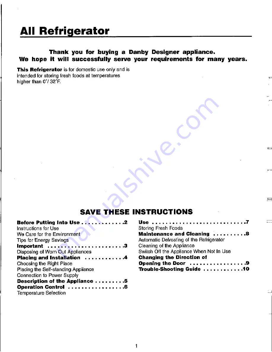 Danby DESIGNER DAR440BL Owner'S Manual Download Page 2